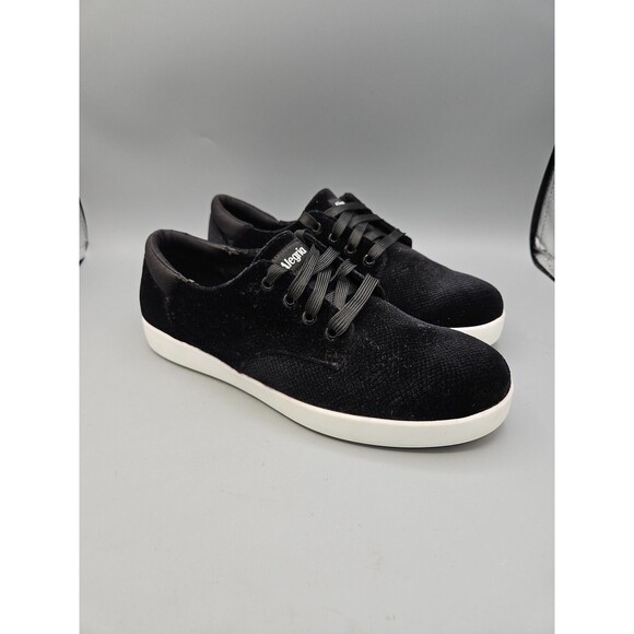 Alegria Poly Black Velvet Lightweight Comfort Sneakers - Women's  EU 40 US 9.5 - Picture 1 of 13